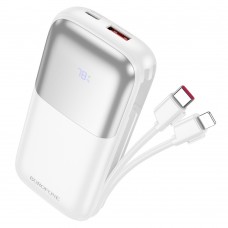 Power bank Borofone BJ62 10000mAh 22.5W+PD20W + кабелі 2в1 Type-C/ Lightning білий