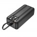 Power bank Hoco J132B 30000mAh 22.5W+ PD 20W + кабелю 3в1 Type-C/ Lightning/ MicroUSB black