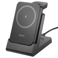 Power bank Hoco J149 3в1 5000mAh магнітний з функцією бездротової зарядки black