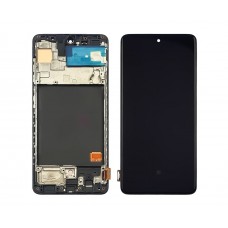 Дисплей для Samsung A515 Galaxy A51 (2020) з чорним тачскрином та корпусною рамкою OLED