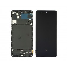 Дисплей для Samsung A715 Galaxy A71 (2020) з чорним тачскрином та чорною корпусною рамкою OLED